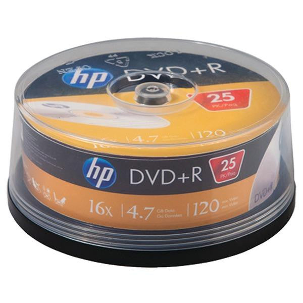 Hp Dr16025cb 4.7gb 16x Dvd+rs, 25-ct Cake Box Spindle