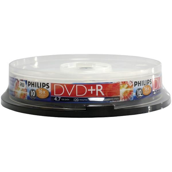 Philips Dr4s6b10f-17 4.7gb 16x Dvd+rs (10-ct Cake Box Spindle)