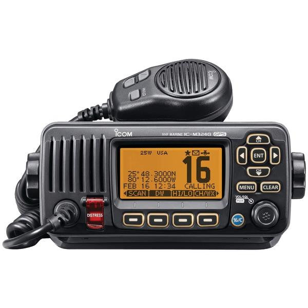 Icom M324g-21 25-watt Vhf Radio With Gps (black)