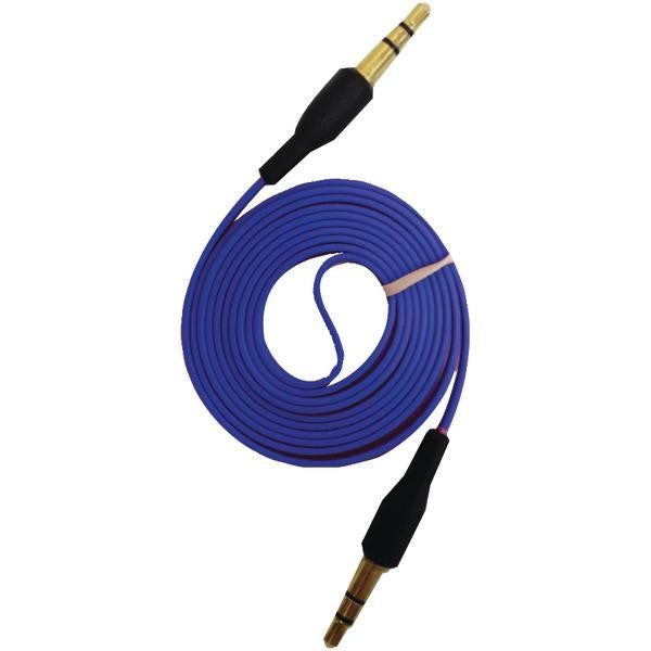 Iessentials Ie-aux-bl 3.5mm Flat Auxiliary Cable, 3.3ft (blue)