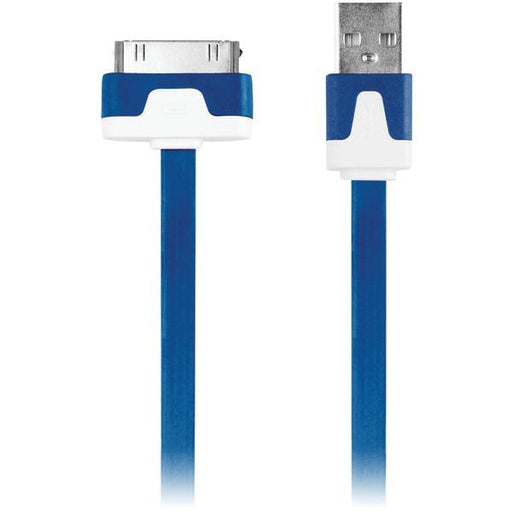 Iessentials Ipl-fdc-bl 30-pin Charge-sync Flat Cable, 3.3ft (blue)