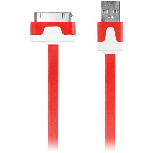 Iessentials Ipl-fdc-rd 30-pin Charge-sync Flat Cable, 3.3ft (red)