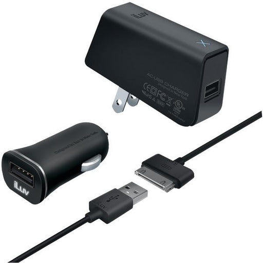 Iluv Iad568blk Mobiseal(tm) Deluxe Combo Ipad(r)-iphone(r)-ipod(r) Usb Charging Kit, 3ft