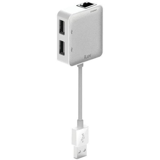 Iluv Icb708wht Usb Ethernet Adapter With Usb Hub