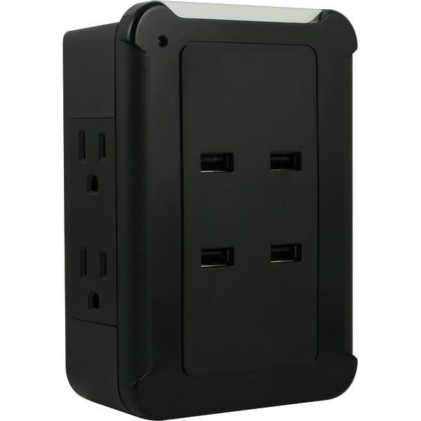 Ge 13457 4-outet Surge Protector Wall Tap With 4 Usb Ports