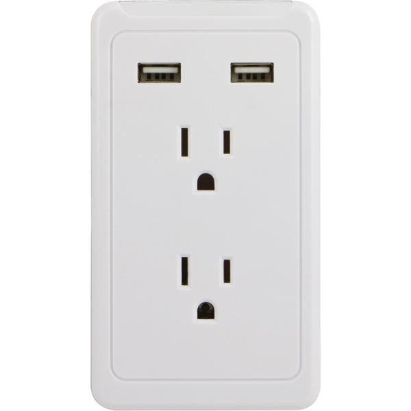 Ge 13464 2-outlet Wall Tap With 2 Usb Ports