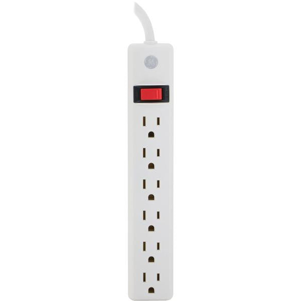 Ge 14086 6-outlet Power Strip (white, 2ft Cord)