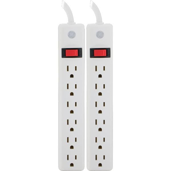 Ge 14087 6-outlet Power Strip, 2 Pk