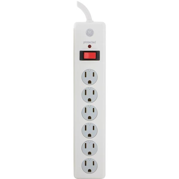 Ge 14092 6-outlet Surge Protector (white, 10ft Cord)