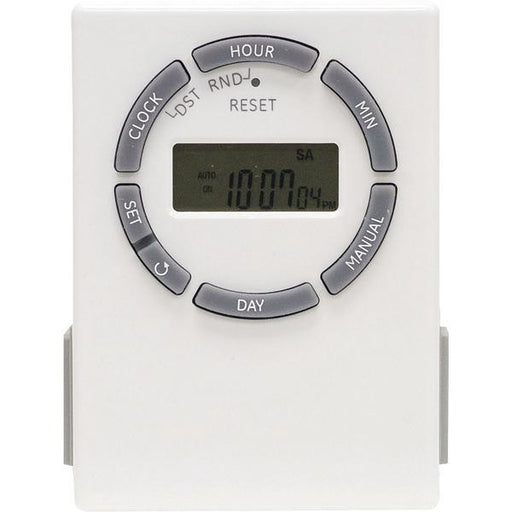 GE 15079 SunSmart(TM) Grounded 7-Day Digital Timer with Random On-Off & 2 Outlets