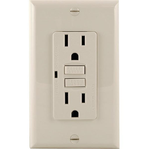 GE 17819 GFCI Receptacle (Light Almond)