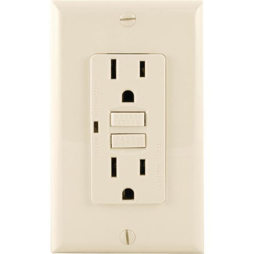 GE 17821 Tamper-Resistant GFCI Receptacle (Light Almond)