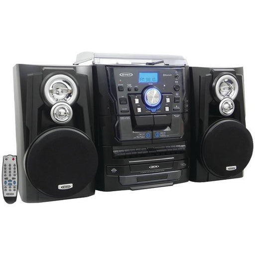 Jensen Jmc-1250 Bluetooth(r) 3-speed Stereo Turntable Music System With 3-cd Changer & Dual Casset