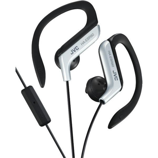 Jvc Haebr80s Sport-clip In-ear Ear-clip Headphones With Microphone & Remote (silver)