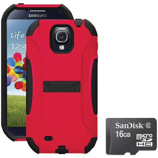 Trident S4 Aegis Case Red With Sandisk Micro Sd 16gb