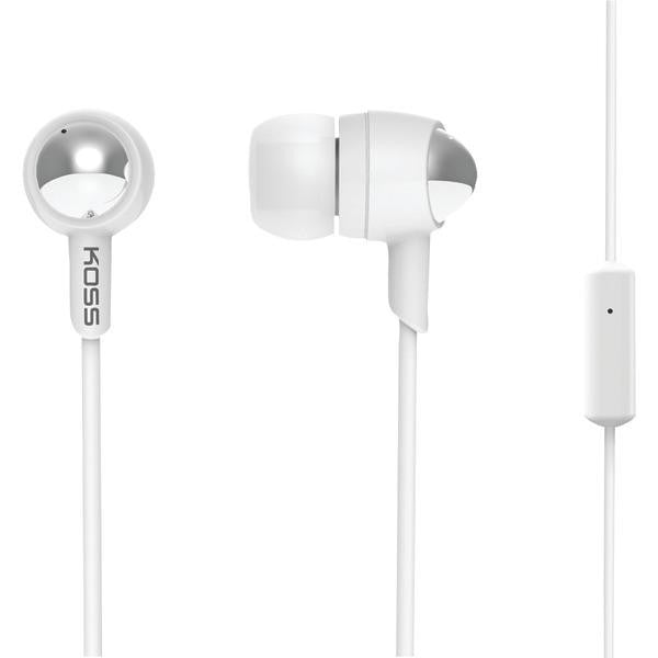 Koss 183814 Passive Noise-isolating In-ear Headphones With Microphone (white)