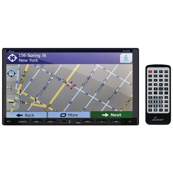 LANZAR SNV695B 7" Double-DIN In-Dash Motorized Fold-down Touchscreen Navigation DVD Receiver with Bluetooth(R) & Built-in GPS