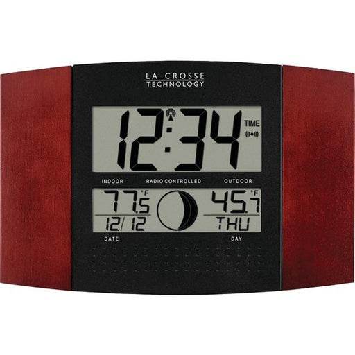 La Crosse Technology Ws-8117u-it-c Digital Atomic Wall Clock With Indoor & Outdoor Temperature (ch