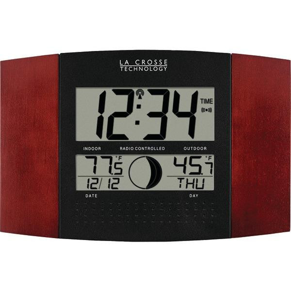 La Crosse Technology Ws-8117u-it-c Digital Atomic Wall Clock With Indoor & Outdoor Temperature (ch