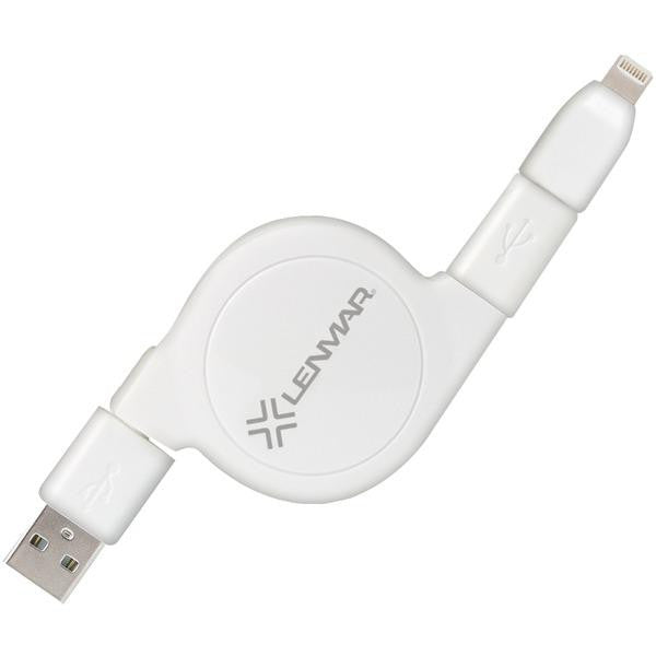 Lenmar Cartlmw 2-in-1 Retractable Usb To Micro-lightning(tm) Cable (white)