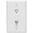 Leviton 40259-w Telephone 6p4c & F-connector Wall Jack (white)