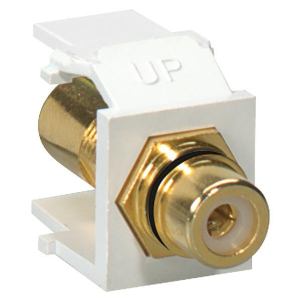 Leviton 40830-bwe Gold-plated Rca Quickport(r) Jack (black Stripe)