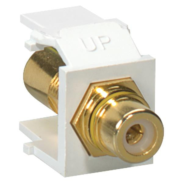 Leviton 40830-bwy Gold-plated Rca Quickport(r) Jack (yellow Stripe)