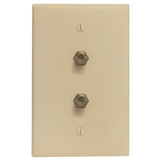 Leviton 40982-i F-connector Wallplate (duplex; Ivory)