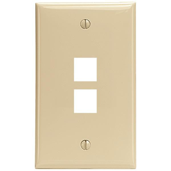 Leviton 41080-2ip Quickport(r) Wall Plate (2 Port; Ivory)