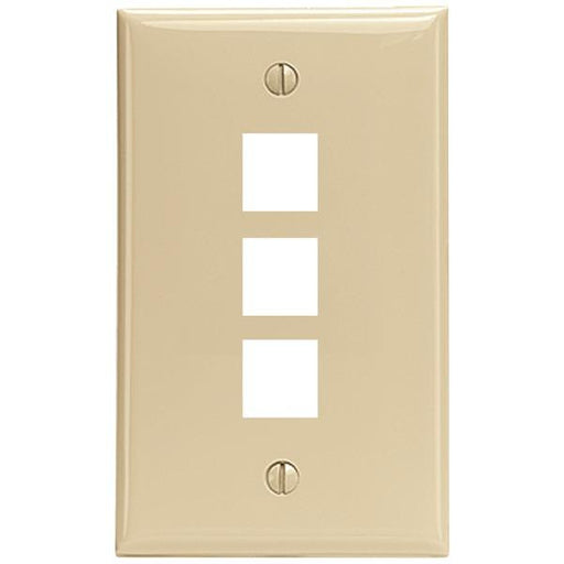 Leviton 41080-3ip Quickport(r) Wall Plate (3 Port; Ivory)