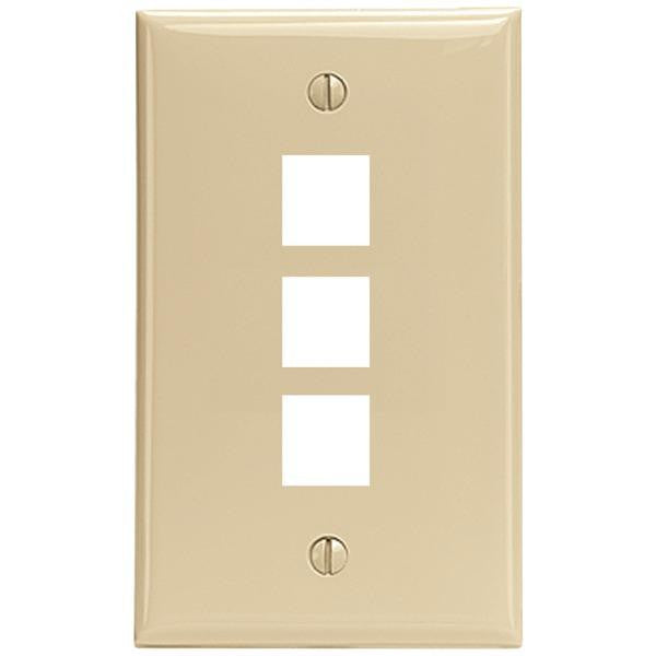 Leviton 41080-3ip Quickport(r) Wall Plate (3 Port; Ivory)