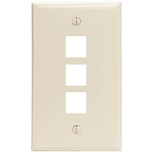 Leviton 41080-3tp Quickport(r) Wall Plate (3 Port; Light Almond)