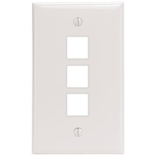 Leviton 41080-3wp Quickport(r) Wall Plate (3 Port; White)