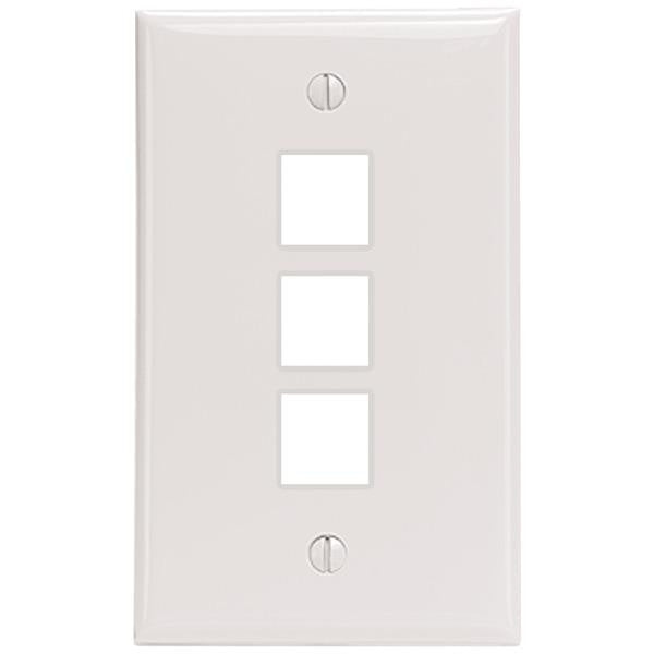 Leviton 41080-3wp Quickport(r) Wall Plate (3 Port; White)