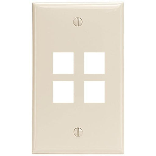 Leviton 41080-4tp Quickport(r) Wall Plate (4 Port; Light Almond)