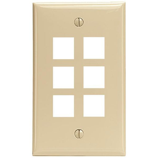 Leviton 41080-6ip Quickport(r) Wall Plate (6 Port; Ivory)