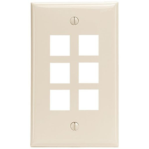 Leviton 41080-6tp Quickport(r) Wall Plate (6 Port; Light Almond)