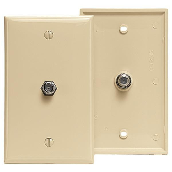 Leviton 80781-i F-connector Wall Plate (ivory)