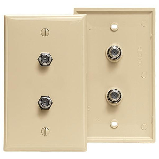 Leviton 80782-i F-connector Duplex Wall Plate (ivory)