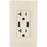 Leviton T5832-t Combo Duplex Receptacle & 20-amp Usb Charger (light Almond)