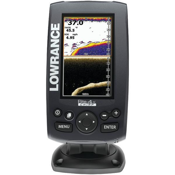 LOWRANCE 000-11807-001 Elite-4x CHIRP Fishfinder-Chartplotter with 83-200-455-800kHz Transducer