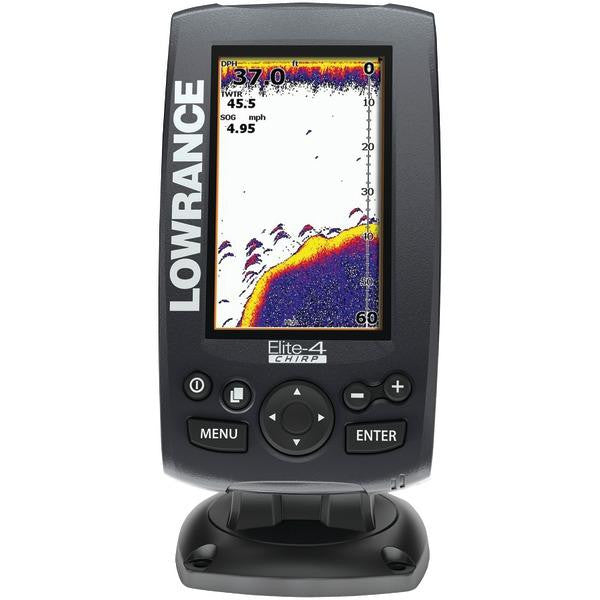 LOWRANCE 000-11808-001 Elite-4 CHIRP Fishfinder-Chartplotter with 83-200-455-800kHz Transducer