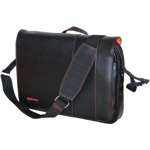 Mobile Edge Meutsmb6 13" & 14.1" Tablet & Notebook Slimline Messenger ( Black With Orange Stitchin