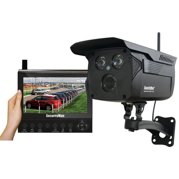 Security Man Digioutlcd 4-channel Digital Wireless Security System With 7" Lcd-sd(tm) Recorder & E
