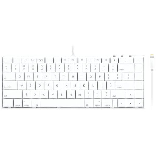 MACALLY IKEYLTII iPad(R)-iPhone(R)-iPod(R) Full-Sized Wired Lightning(TM) Keyboard