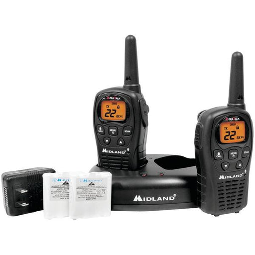 Midland Lxt500vp3 24-mile Gmrs Radio Pair Pack With Drop-in Charger & Rechargeable Batteries