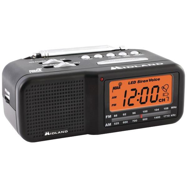 Midland Wr11 7-channel Desktop Alarm Clock-weather Alert Radio With Am-fm Radio