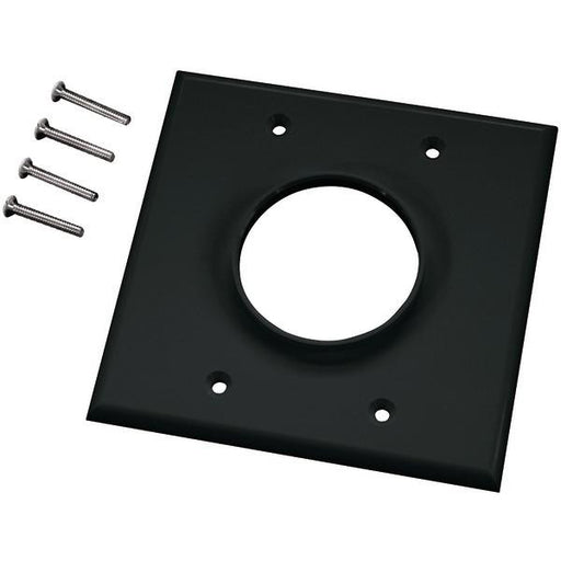 Midlite 2gbk Double-gang Wireport(tm) Wall Plate (black)