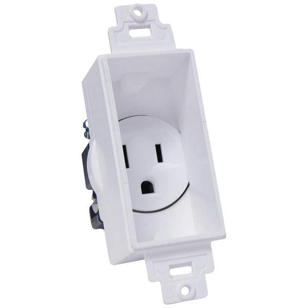 Midlite 4641-w Single-gang D Cor Recessed Receptacle