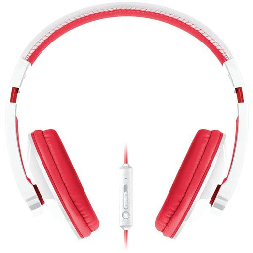 MERKURY M-HM705 Urban Beatz(TM) Large Headphones with Microphone (White & Red)